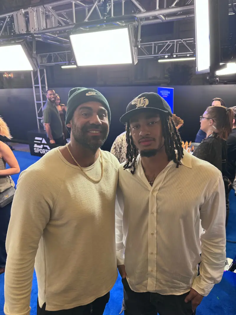 Craig LeBlanc with Jaxon Smith-Njigba at the EA Sports Madden Bowl